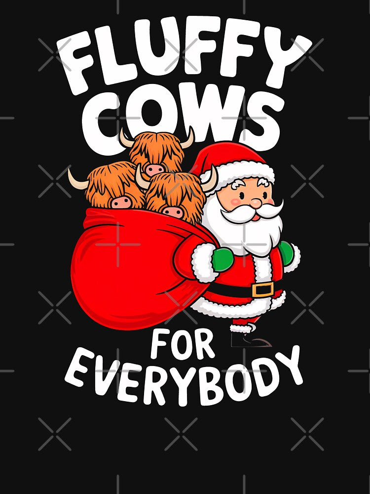 Fluffy Highland Cow For Everybody Christmas Santa by rafaeltto
