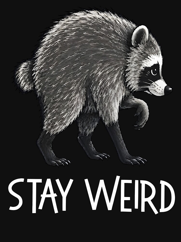 Stay Weird Jimothy Viral Raccoon Inspirational Meêm by PixlCrypt