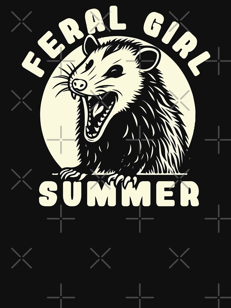 Feral Girl Summer /// Vintage Funny Opossum by Scaryzz