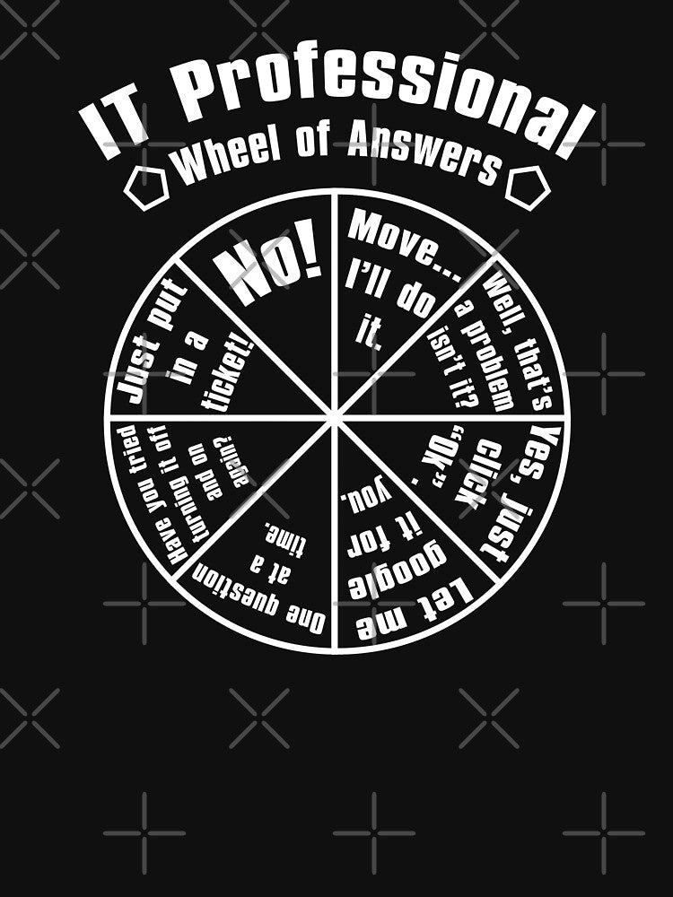 IT Professional Funny Wheel Of Answers Tech Support Job Work by jingdomdesgine