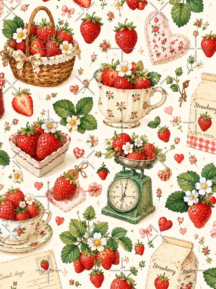 Strawberry Picnic Feast Pattern by Aramdesing