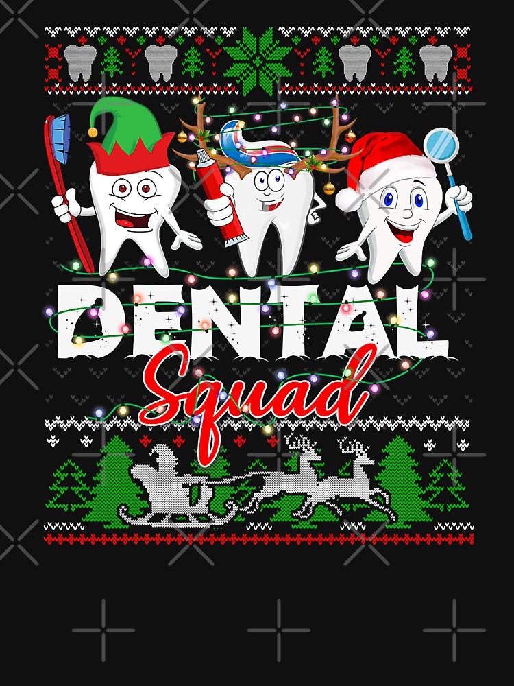 Xmas Dental Squad Teeth Hat Santa Elf Reindeer ugly sweater by NevaehRey