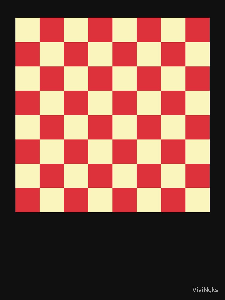 Retro Red and Butter Yellow Checkerboard Pattern by ViviNyks