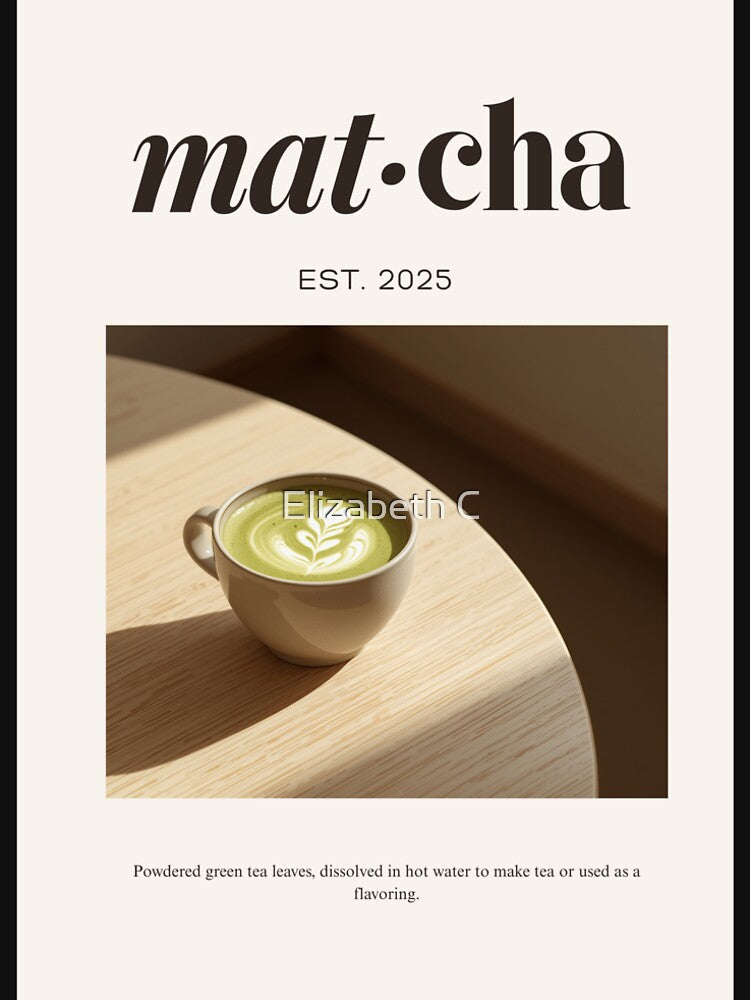 Creamy Matcha Latte, Japanese Green Tea, Energy Drink, aesthetic by ElizabethCoelho