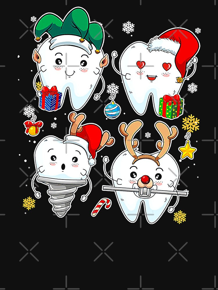 Dental Squad Christmas Teeth Reindeer Santa Dentist Xmas by norwoodcarney