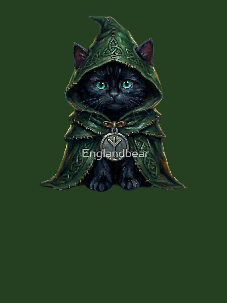 Keeper of the Autumnal Haven - Celtic Folklore Black Cat in Autumn by Englandbear