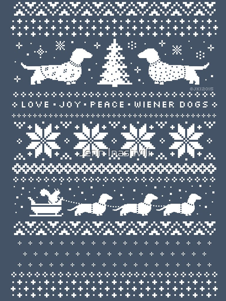 Dachshunds Christmas Sweater Pattern by Jenn Inashvili