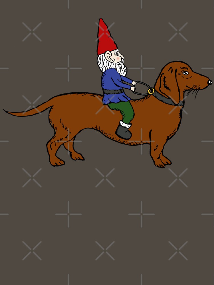 Gnome Riding a Dachshund by Viva Sweet Love by vivasweetlove