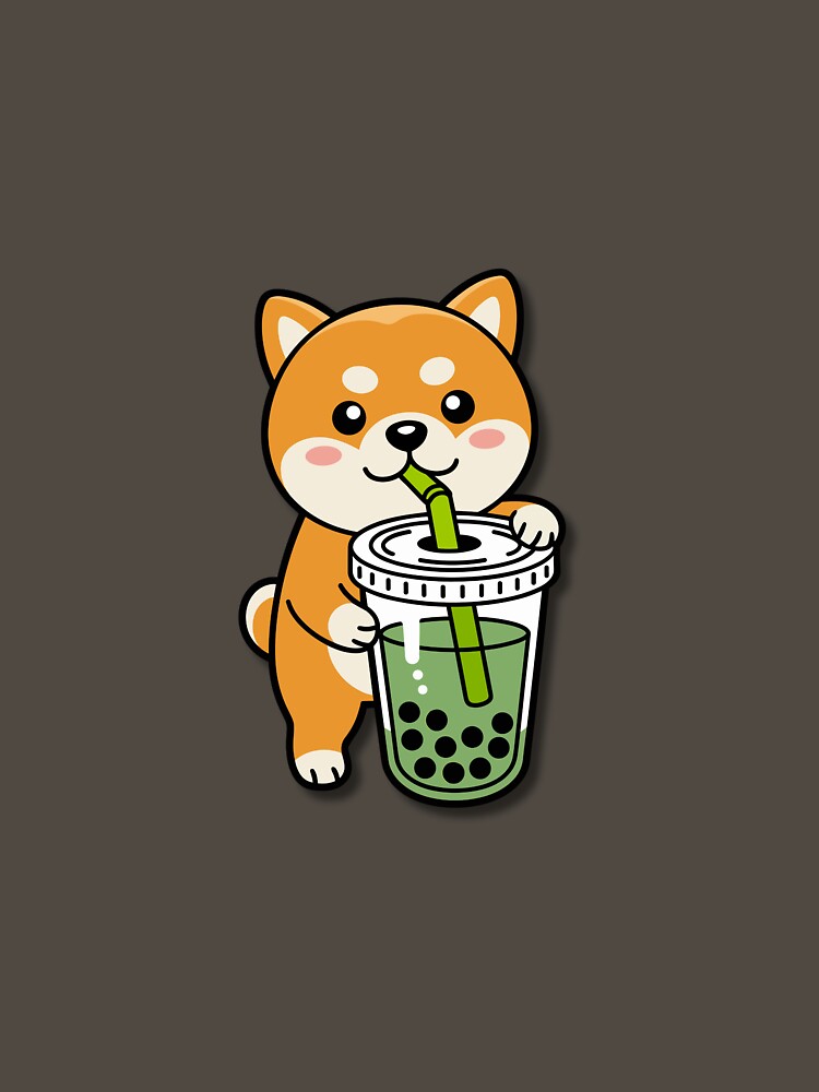 Cute Matcha Boba Dog – Kawaii Bubble Tea Shirt by Kasad