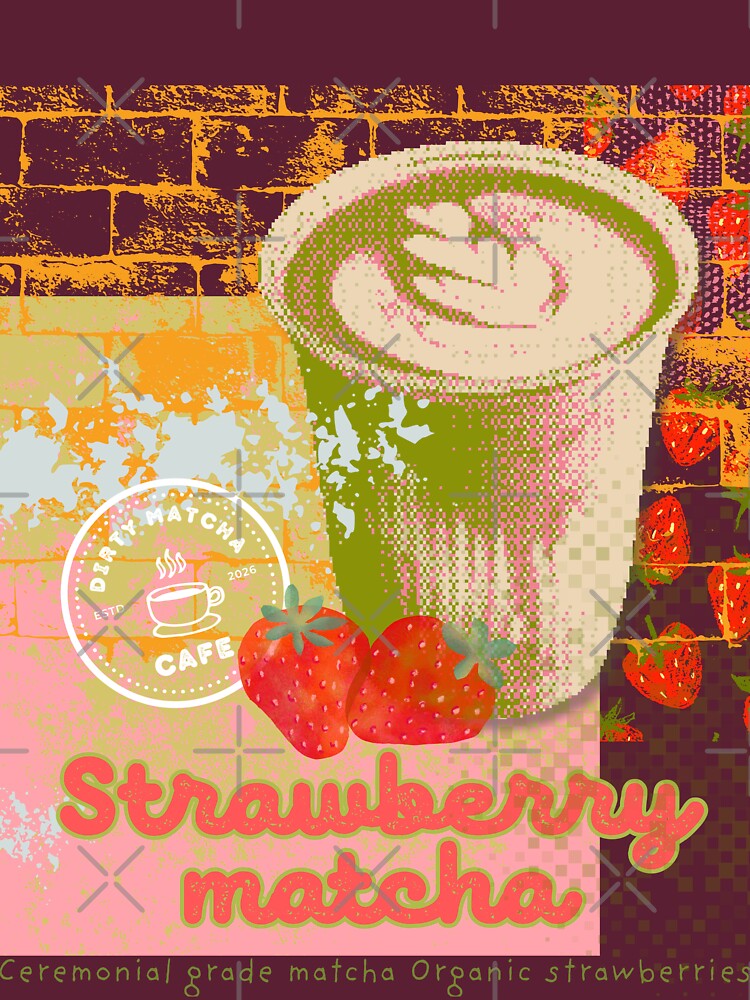 Strawberry matcha from Dirty Matcha Cafe by InkRiot Studios