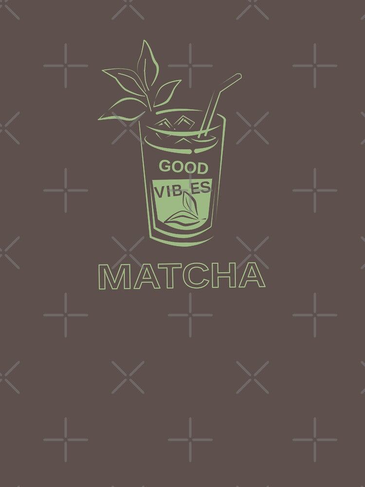 Good Vibes Matcha Shirt | Iced Matcha Latte Line Art | Matcha Lover Gift | Minimalist Green Tea Aesthetic by unique art and design