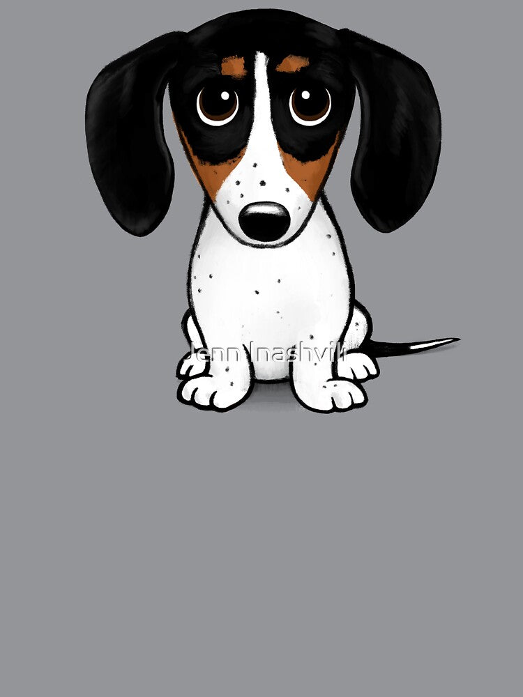 Piebald Dachshund | Cute Black, Tan and White Wiener Dog by Jenn Inashvili
