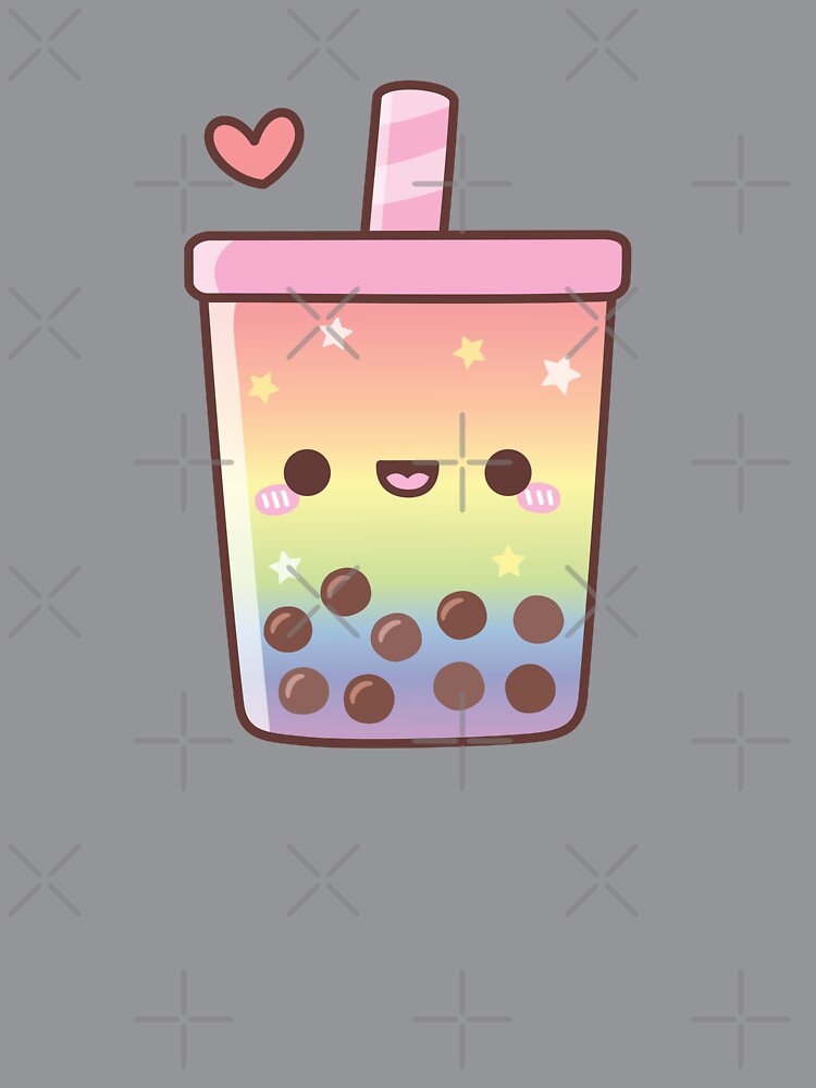 Cute Rainbow Boba Tea Love Doodle by rustydoodle