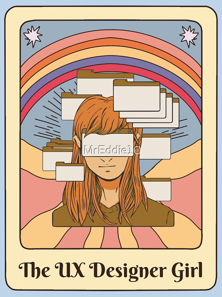 Vintage UX Designer Girl Tarot Art by MrEddie10
