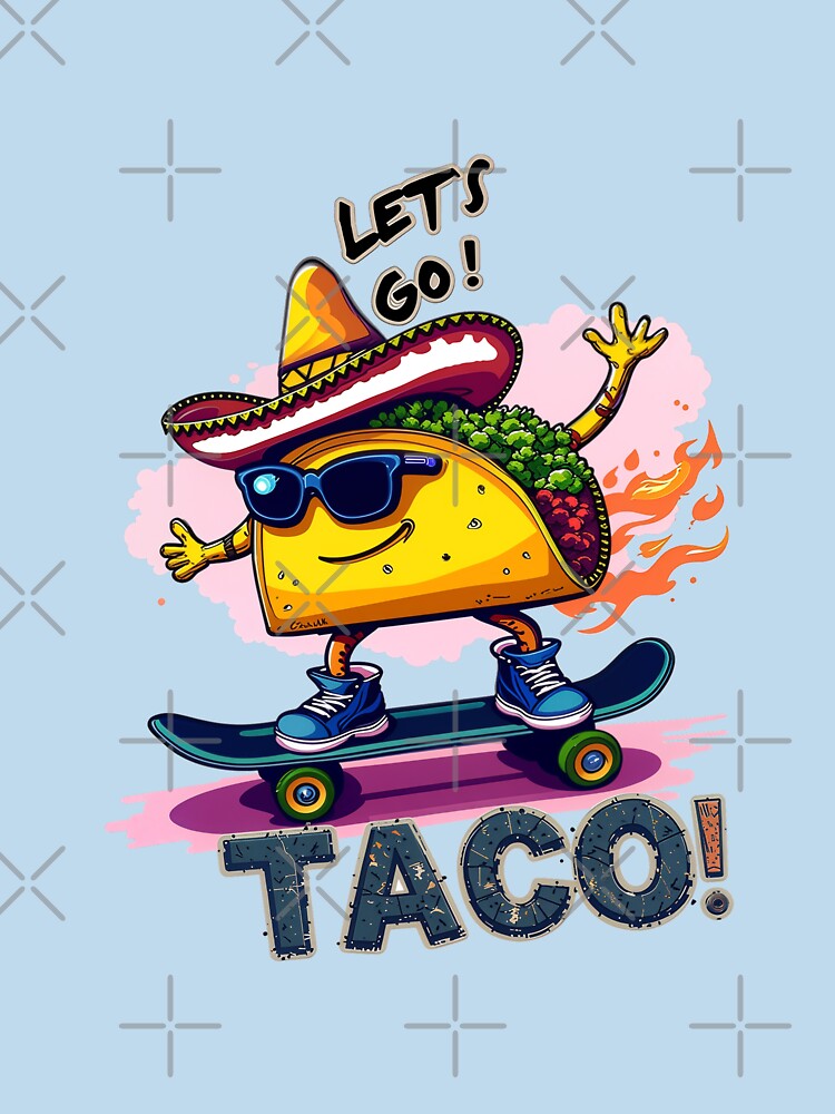 Skateboarding Taco Funny by plastic2021