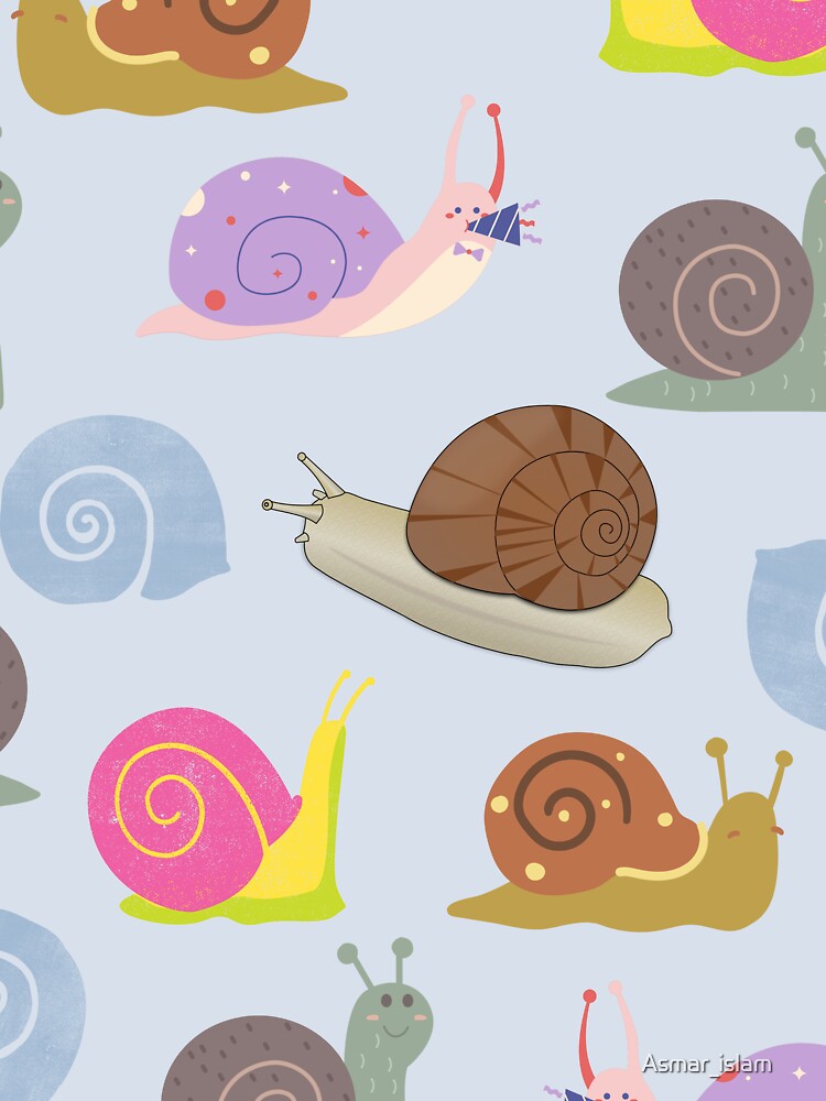Snail Parade – Cute Colorful Snails Pattern for Chill Vibes. Принт улитки by Asmar_islam☪️
