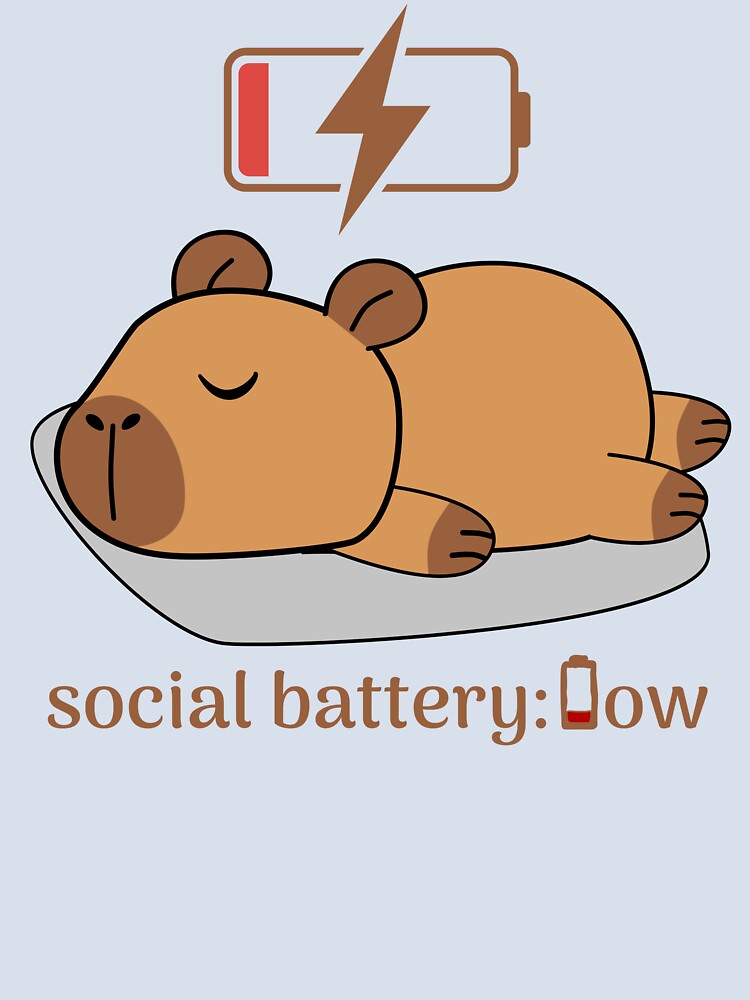 Social Battery: Low - Sleepy Capybara by CyrilloArt