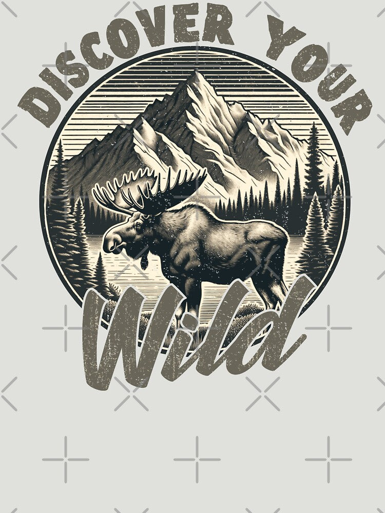 Discover Your Wild Moose Adventure - Vintage Nature & Wildlife Art by EpochFusion