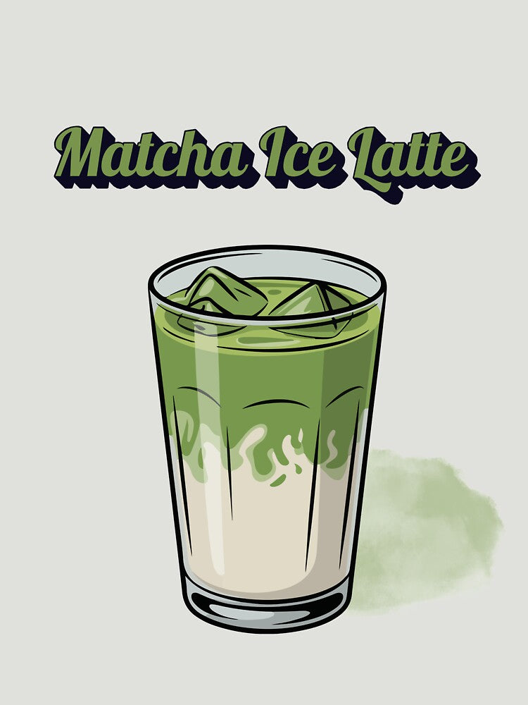 Matcha Ice Latte – Café Style Matcha Shirt by Kasad