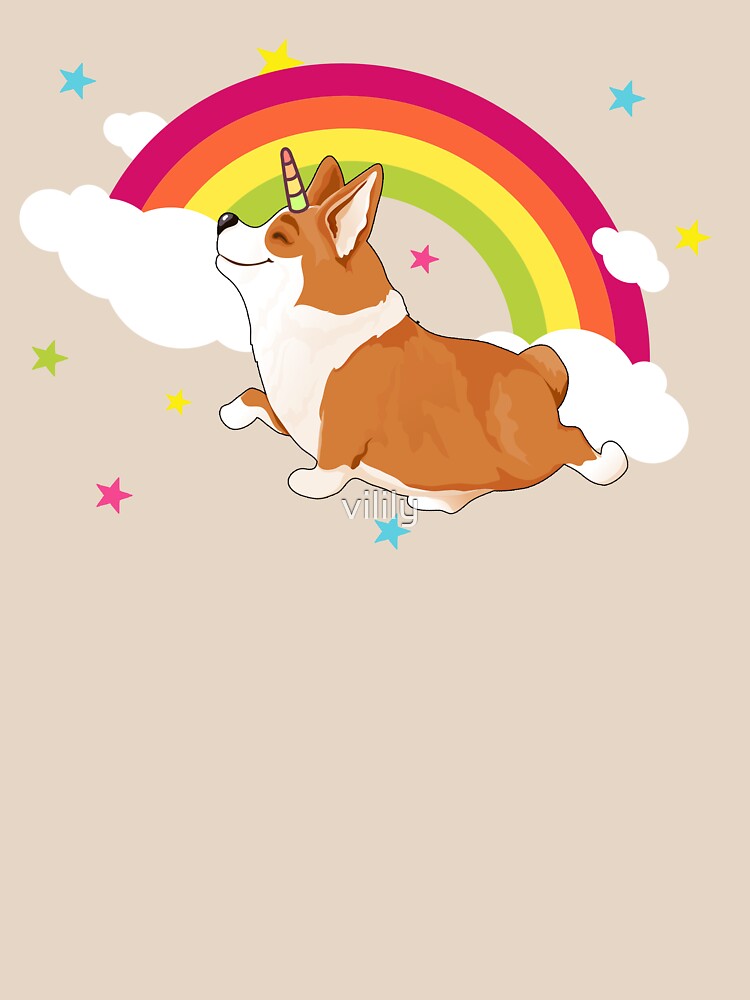 Cute Corgi Unicorn T-shirt by vilily