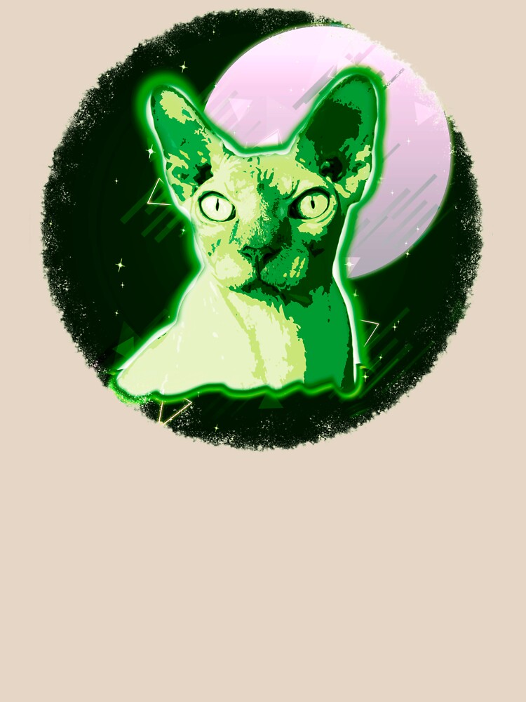 Sphynx Cat Shirt Disco Rave Hairless Cat T Shirt Neon Kitty by cgocgy