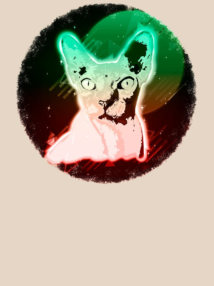 Sphynx Cat Shirt 80s Rave Hairless Cat T Shirt Neon Kitty by cgocgy