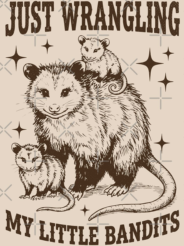 Wrangling My Little Bandits Possum Mom Retro by Y-Vibes