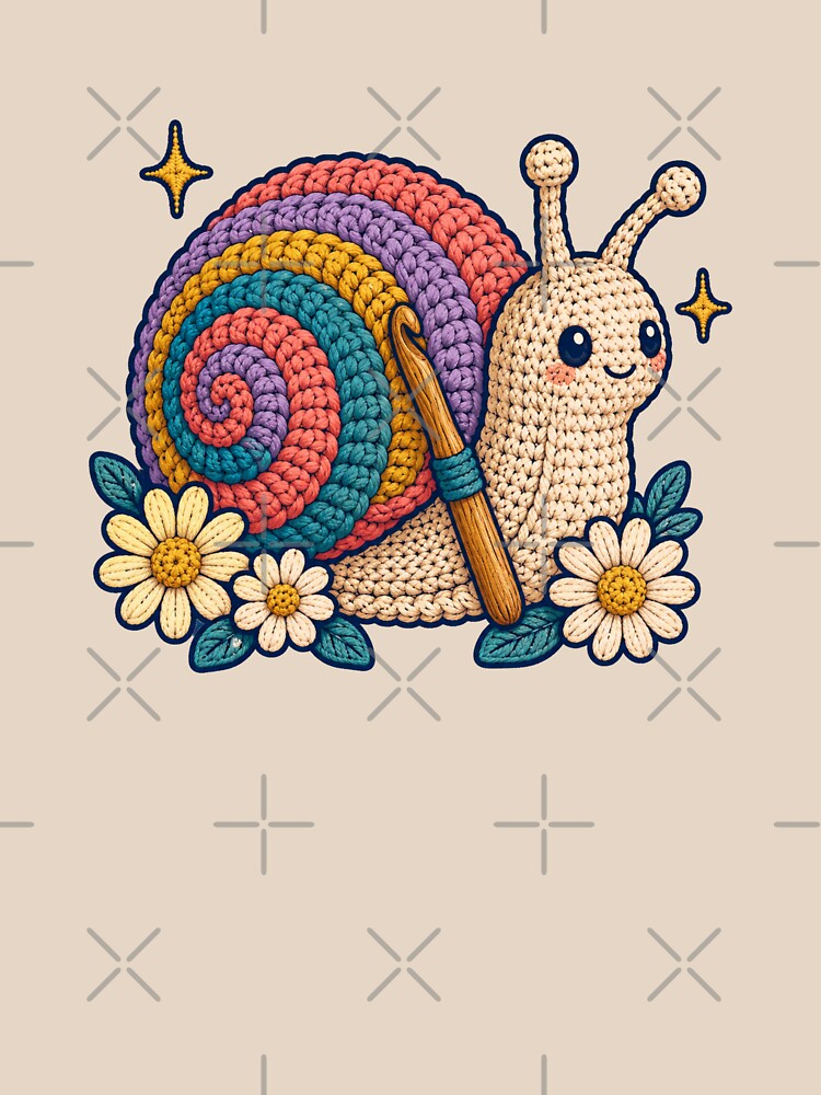 Colorful Crochet Garden Snail by Ora-kuro