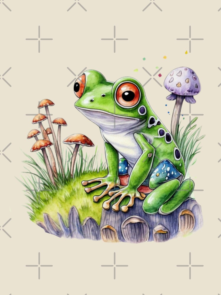 Frog on mushroom" cute  Frog pose by Obinne