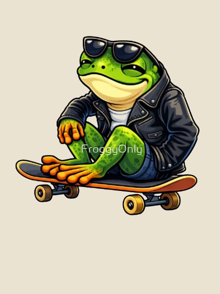 Stylish frog on a skateboard by FroggyOnly