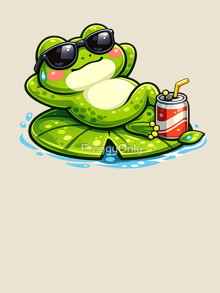 Frog relaxing on a water lily by FroggyOnly