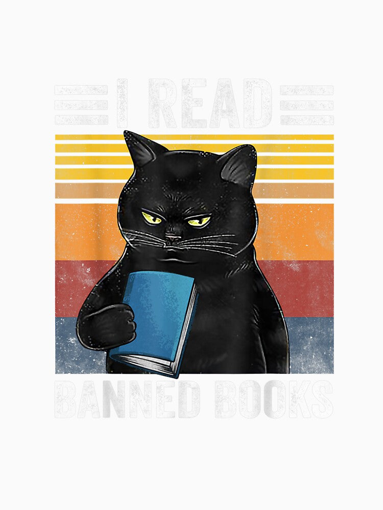 Cat I Read Banned Books Funny Bookworms Reading Book by Best Selling ⭐⭐⭐⭐⭐(9.0)