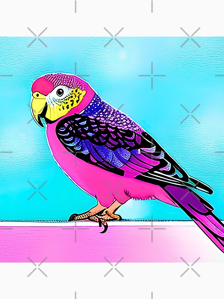 Party Parrot the Raving Neon Budgie Pop Art by RachelRebel