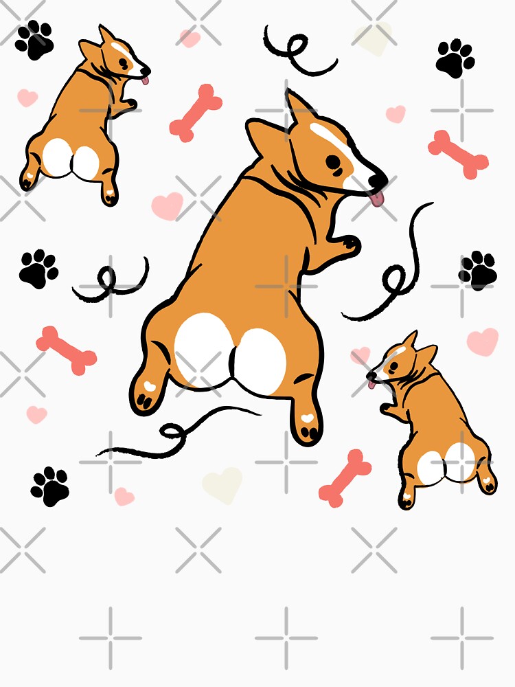 Corgi butts and bones by Paperfly Studio