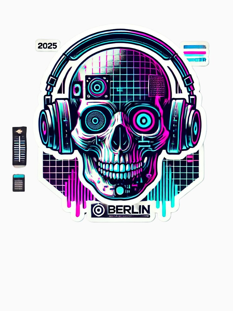Neon Rave Skull - Drop the Bass by Wear Sculpt