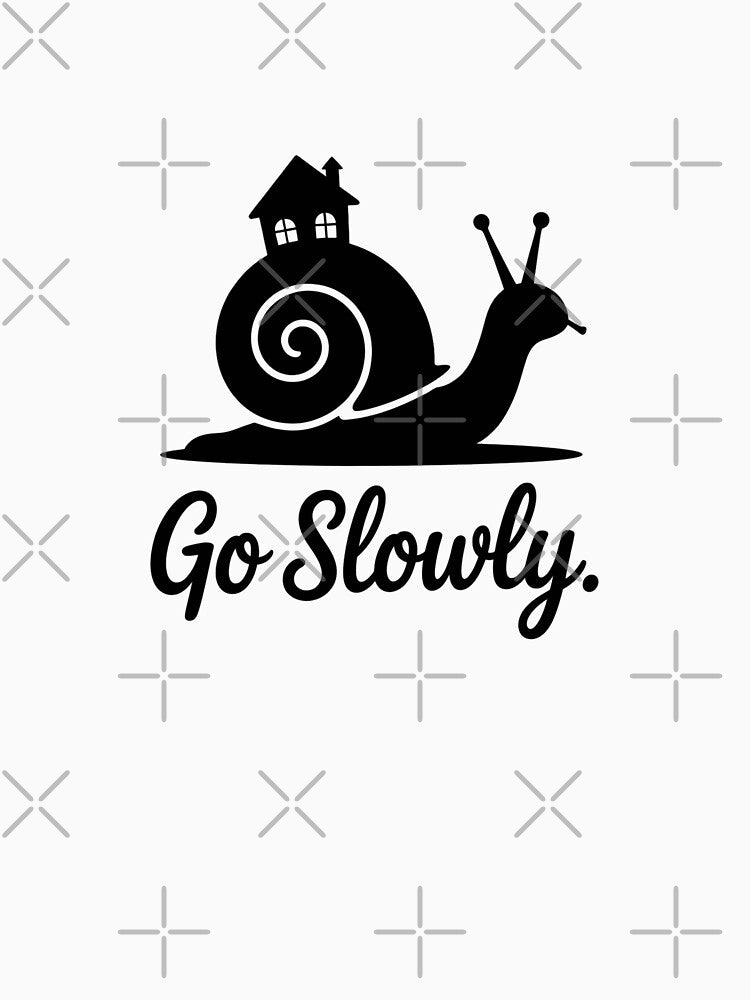 Go Slowly Snail Silhouette Minimalist Calm by Linnea-Arts
