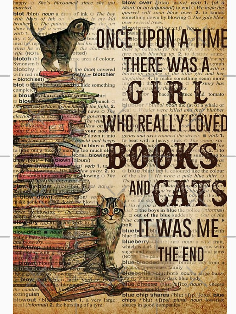 Once upon a time there was a girl who really loved books and cats by NanLeArt