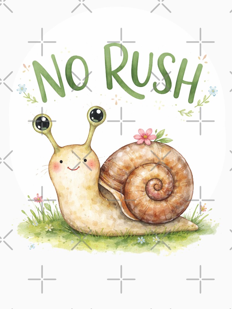 No Rush – Slow is also a pace – Cute snail illustration by Art by M.H.