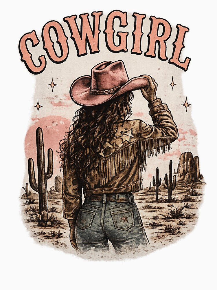 Cowgirl Western Desert Aesthetic – Vintage Cowgirl Design by  QuarterHorseArt by Just my Studio