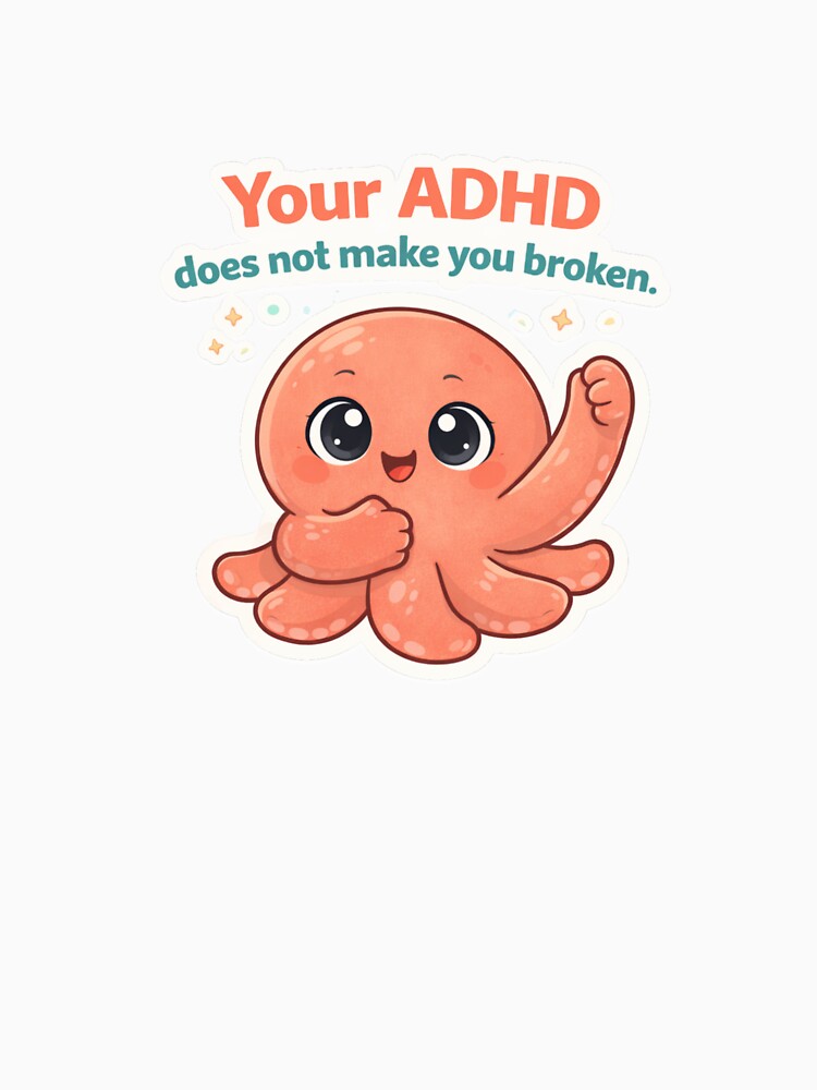 Not Broken ADHD Octopus Mental Health Sticker by OrvellaStudio