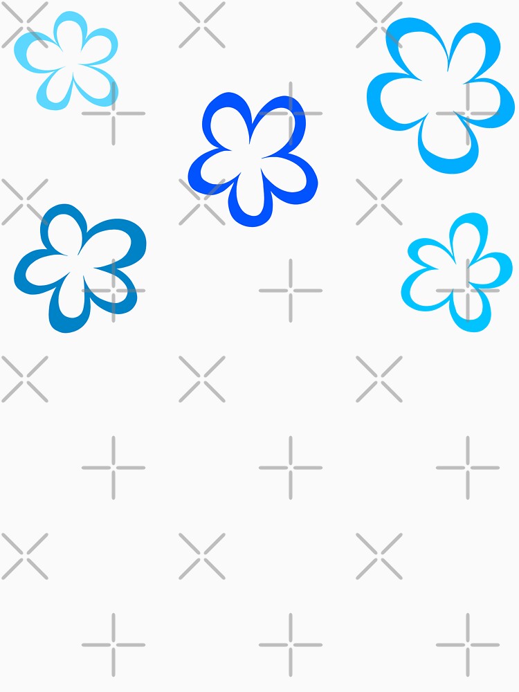 Funky Blue Retro Flowers Sticker Pack by that5280lady