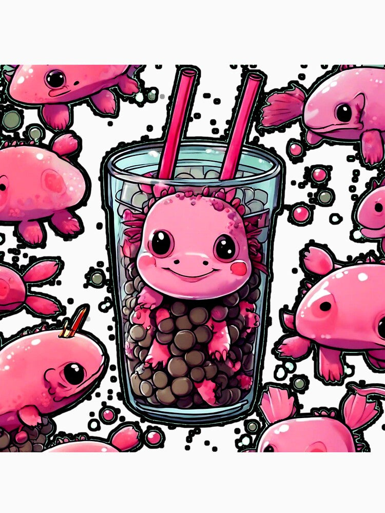 Axolotl Bubble Boba Tea by Thaivi Design