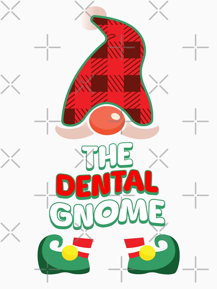 The Dental Gnome: Buffalo Plaid family Matching Christmas Gift by NexaArts