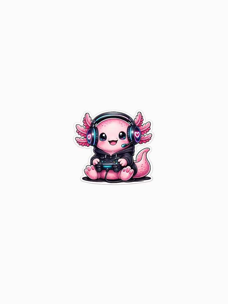 Cute Gamer Axolotl Sticker by Jeet's Sticker Shop