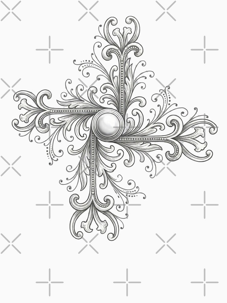 Silver Filigree Pearl Quatrefoil by The Abstract Vision