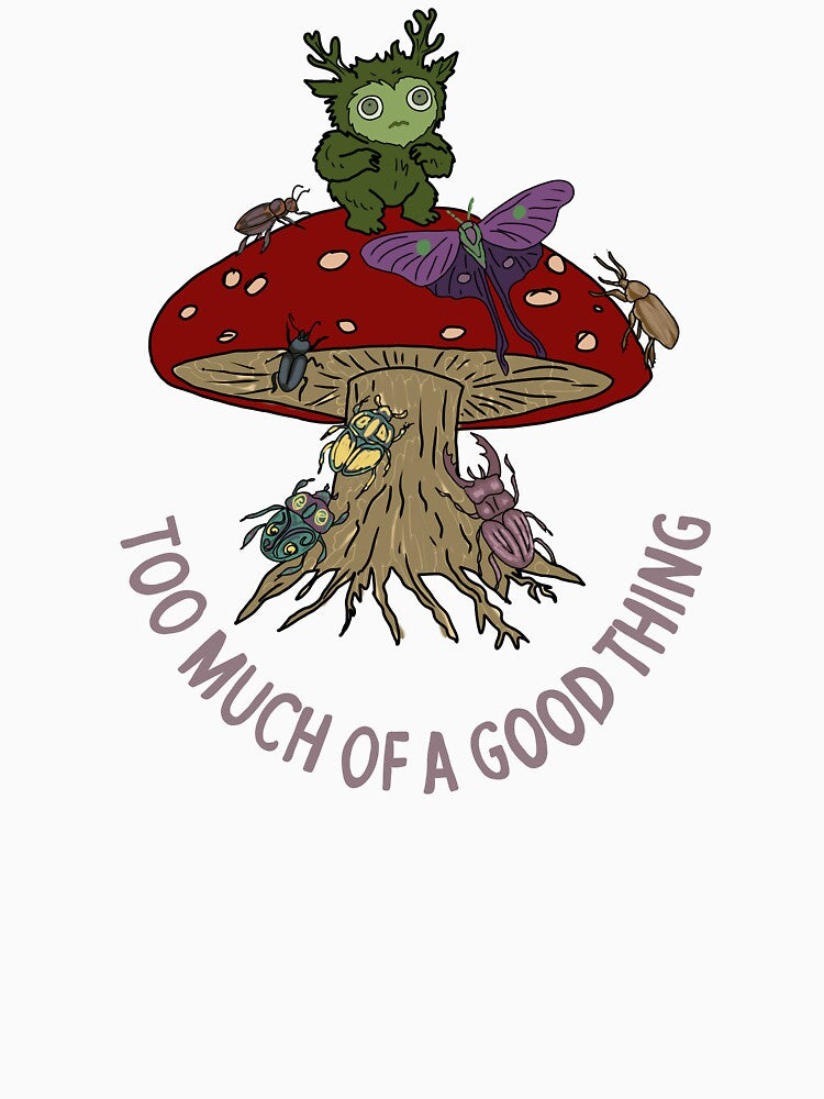 Forest Spirit on Fly Agaric Mushroom Folk Art Graphic by LeshanArt