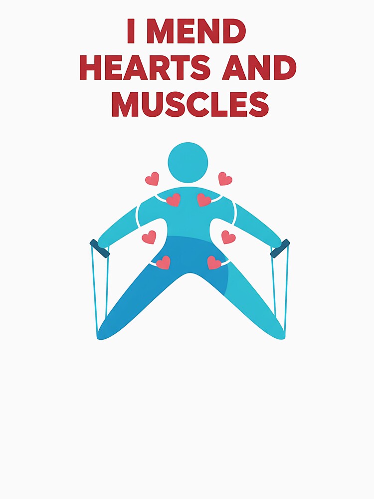 I Mend Hearts and Muscles Physical Therapist Valentine Design by Muzgle