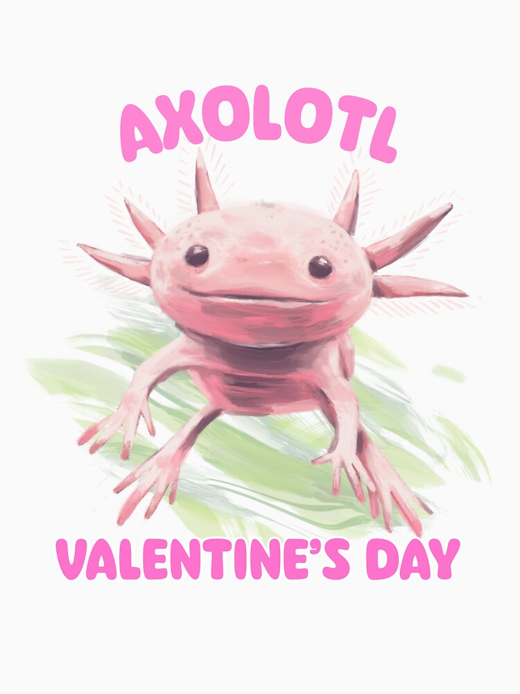Axolotl Valentine's Day - Celebrate with an Adorable Axolotl by Fede Prints