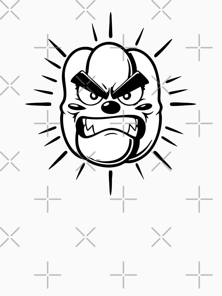 B&W Angry Bell Pepper – Funny Food Cartoon Character by CrownedCanvas