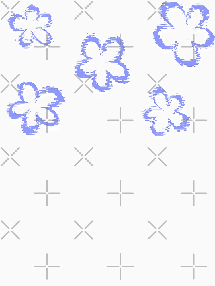 Funky Periwinkle Retro Glitch Flowers Sticker Pack by that5280lady